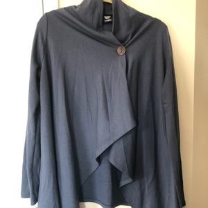 Soft Blue Waterfall Cardigan with button detail